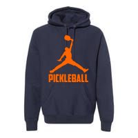 Orange Pickleball Sports Logo Premium Hoodie