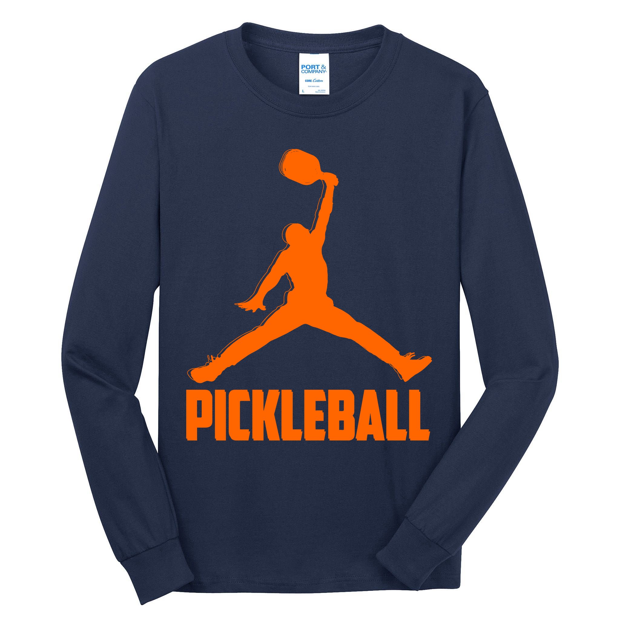 Orange Pickleball Sports Logo Tall Long Sleeve T-Shirt