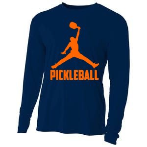 Orange Pickleball Sports Logo Cooling Performance Long Sleeve Crew