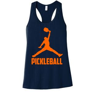 Orange Pickleball Sports Logo Women's Racerback Tank