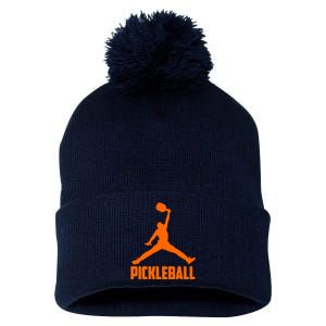 Orange Pickleball Sports Logo Pom Pom 12in Knit Beanie