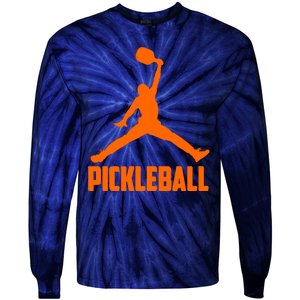 Orange Pickleball Sports Logo Tie-Dye Long Sleeve Shirt