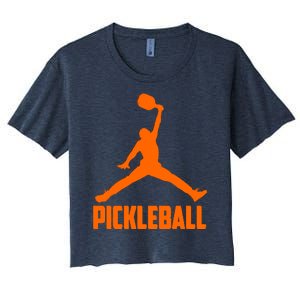 Orange Pickleball Sports Logo Women's Crop Top Tee