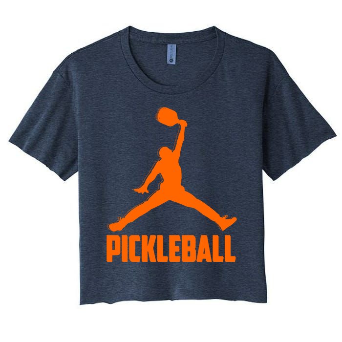 Orange Pickleball Sports Logo Women's Crop Top Tee