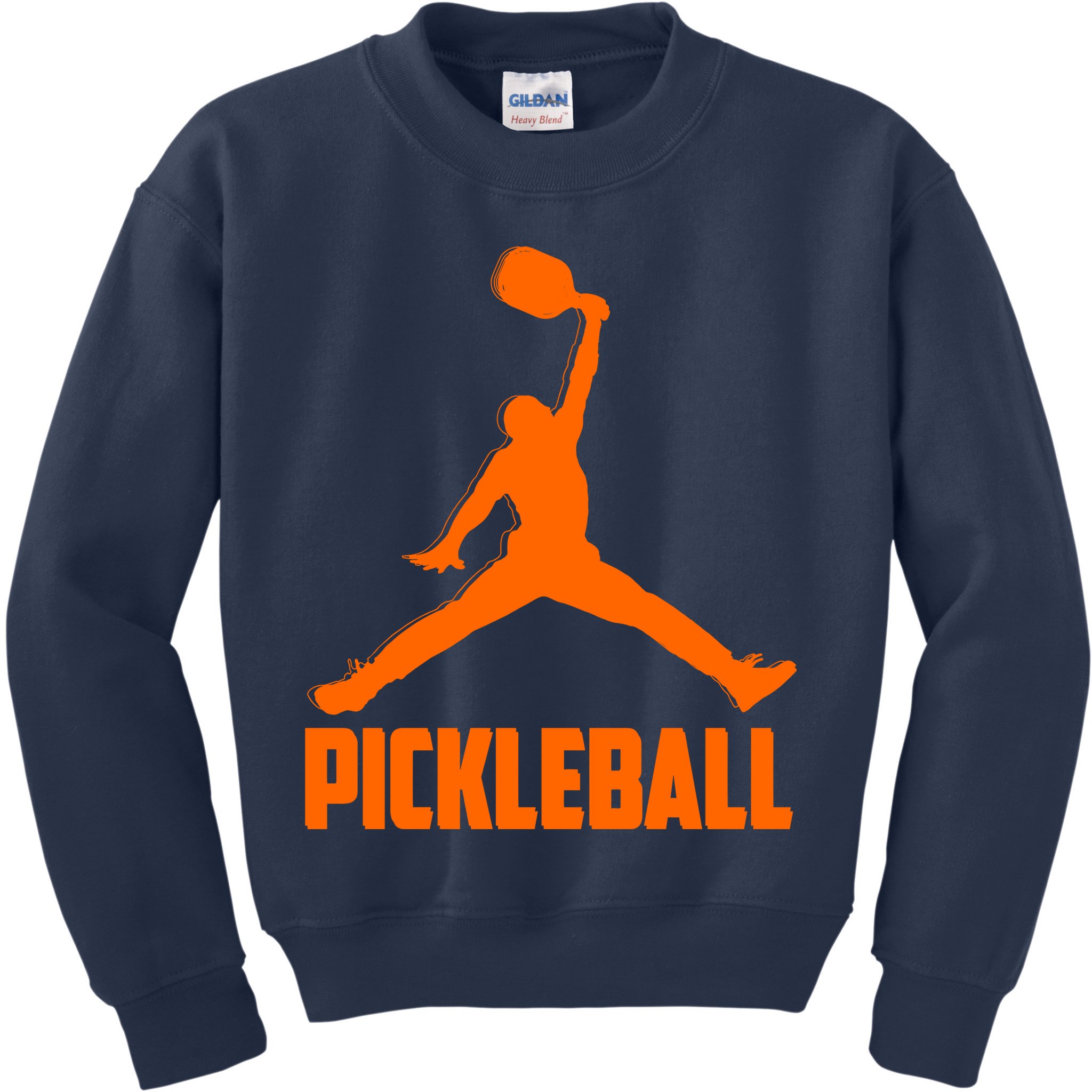 Orange Pickleball Sports Logo Kids Sweatshirt