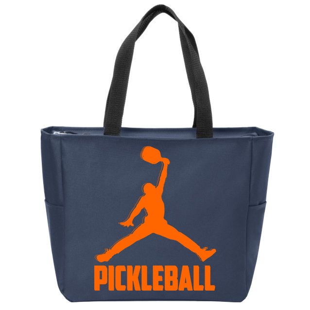 Orange Pickleball Sports Logo Zip Tote Bag