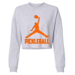 Orange Pickleball Sports Logo Cropped Pullover Crew