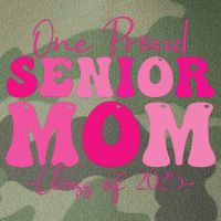 One Proud Senior Mom Class Of 2025 Graduation Groovy Print Legacy Tie Dye Trucker Hat