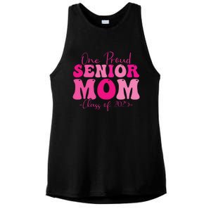 One Proud Senior Mom Class Of 2025 Graduation Groovy Print Ladies PosiCharge Tri-Blend Wicking Tank