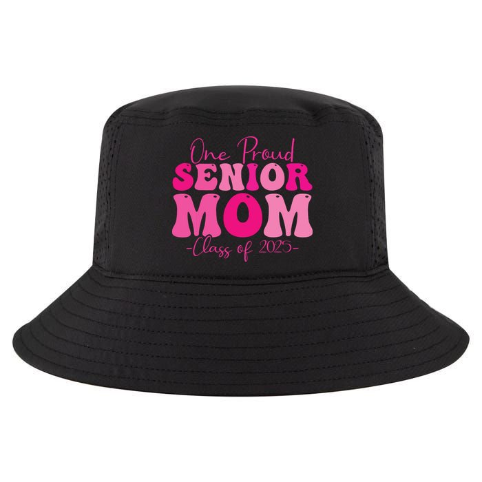 One Proud Senior Mom Class Of 2025 Graduation Groovy Print Cool Comfort Performance Bucket Hat
