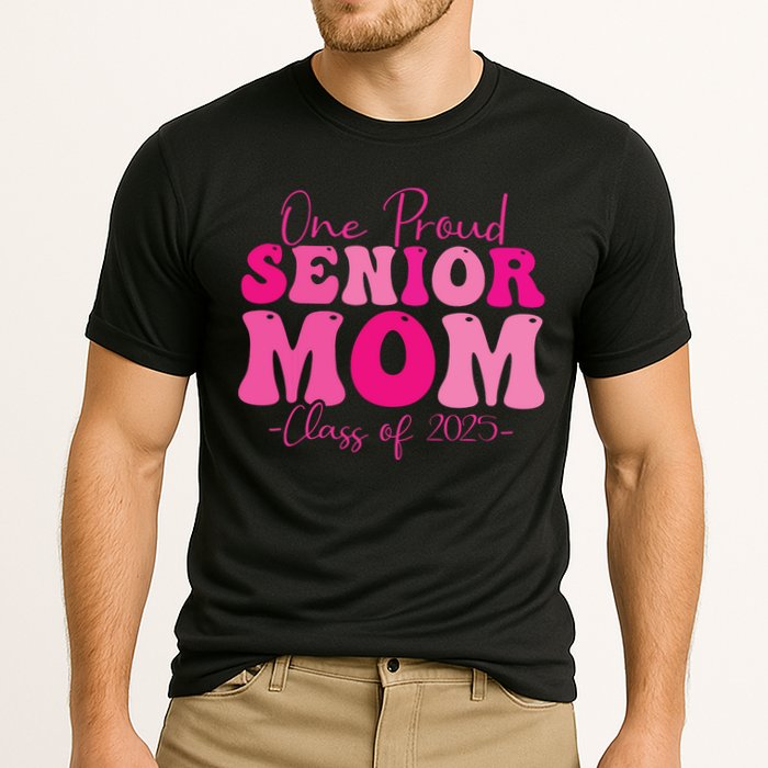 One Proud Senior Mom Class Of 2025 Graduation Groovy Print Performance Shirt