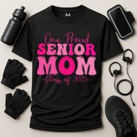 One Proud Senior Mom Class Of 2025 Graduation Groovy Print Performance Shirt