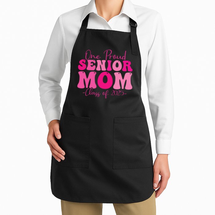 One Proud Senior Mom Class Of 2025 Graduation Groovy Print Apron