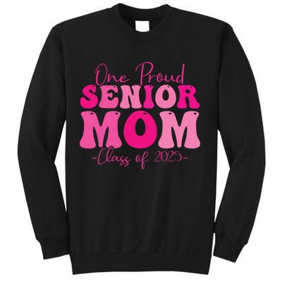 One Proud Senior Mom Class Of 2025 Graduation Groovy Print Sweatshirt