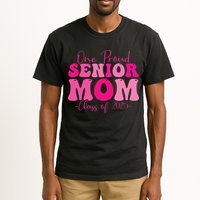 One Proud Senior Mom Class Of 2025 Graduation Groovy Print Tall T-Shirt