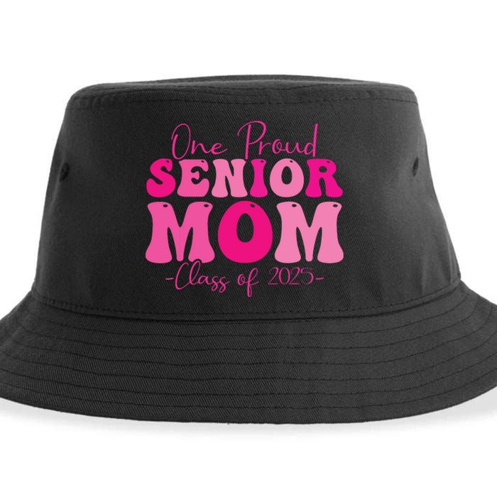 One Proud Senior Mom Class Of 2025 Graduation Groovy Print Sustainable Bucket Hat