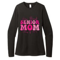 One Proud Senior Mom Class Of 2025 Graduation Groovy Print Womens CVC Long Sleeve Shirt