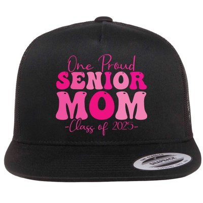 One Proud Senior Mom Class Of 2025 Graduation Groovy Print Flatbill Hat