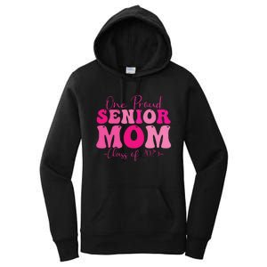 One Proud Senior Mom Class Of 2025 Graduation Groovy Print Women's Pullover Hoodie