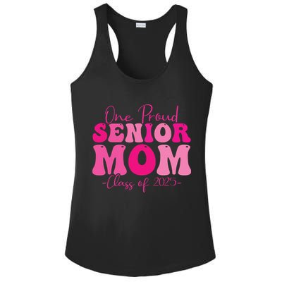 One Proud Senior Mom Class Of 2025 Graduation Groovy Print Ladies PosiCharge Competitor Racerback Tank