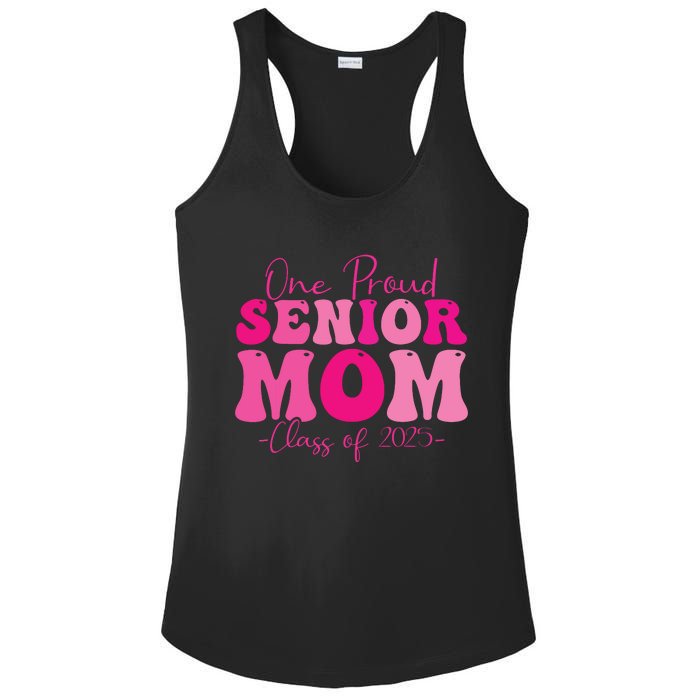 One Proud Senior Mom Class Of 2025 Graduation Groovy Print Ladies PosiCharge Competitor Racerback Tank