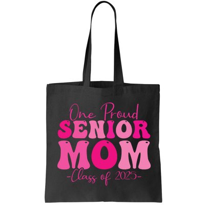 One Proud Senior Mom Class Of 2025 Graduation Groovy Print Bag