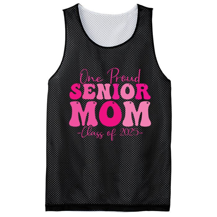 One Proud Senior Mom Class Of 2025 Graduation Groovy Print Mesh Reversible Basketball Jersey Tank