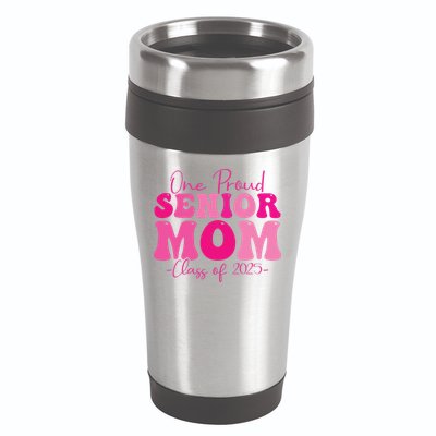 One Proud Senior Mom Class Of 2025 Graduation Groovy Print 16oz Travel Tumbler