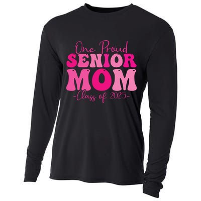 One Proud Senior Mom Class Of 2025 Graduation Groovy Print Cooling Performance Long Sleeve Crew
