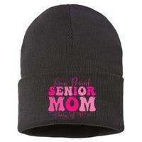 One Proud Senior Mom Class Of 2025 Graduation Groovy Print Sustainable Knit Beanie