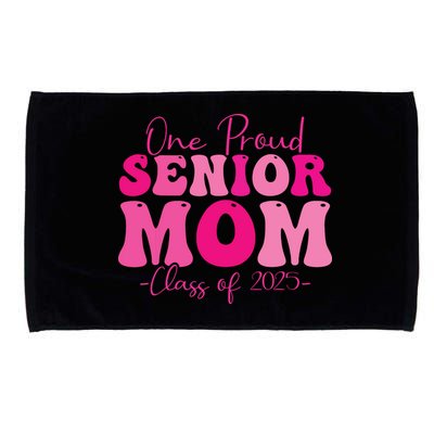 One Proud Senior Mom Class Of 2025 Graduation Groovy Print Microfiber Hand Towel