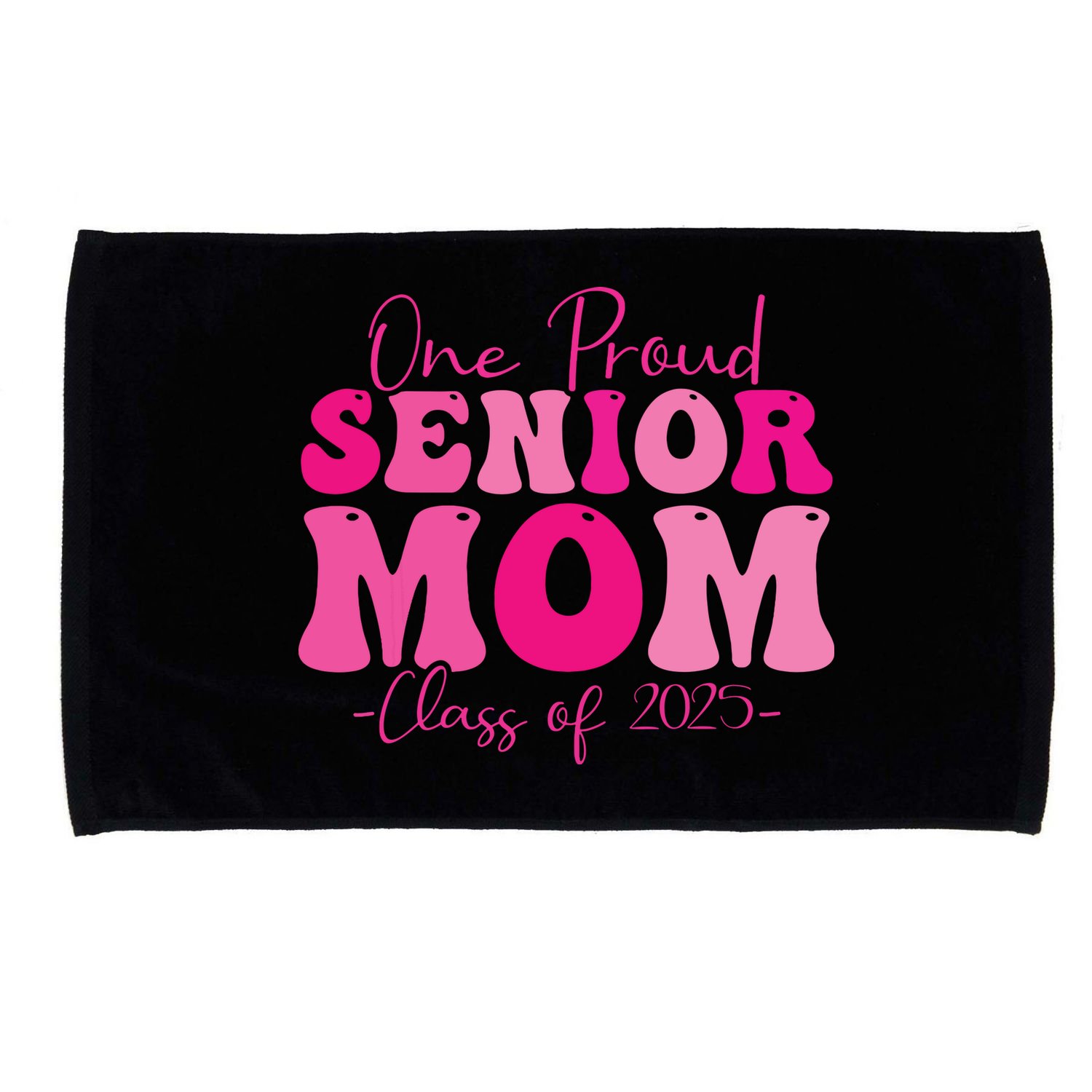 One Proud Senior Mom Class Of 2025 Graduation Groovy Print Microfiber Hand Towel