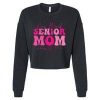 One Proud Senior Mom Class Of 2025 Graduation Groovy Print Cropped Pullover Crew