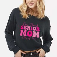 One Proud Senior Mom Class Of 2025 Graduation Groovy Print Cropped Pullover Crew
