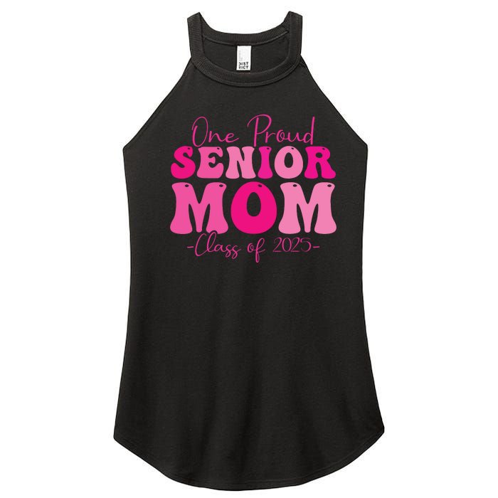 One Proud Senior Mom Class Of 2025 Graduation Groovy Print Women's Perfect Tri Rocker Tank