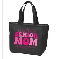 One Proud Senior Mom Class Of 2025 Graduation Groovy Print Zip Tote Bag