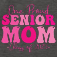 One Proud Senior Mom Class Of 2025 Graduation Groovy Print Vector Backpack