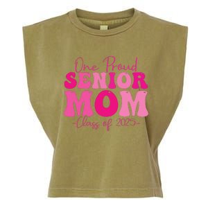 One Proud Senior Mom Class Of 2025 Graduation Groovy Print Garment-Dyed Women's Muscle Tee