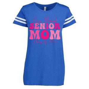 One Proud Senior Mom Class Of 2025 Graduation Groovy Print Enza Ladies Jersey Football T-Shirt