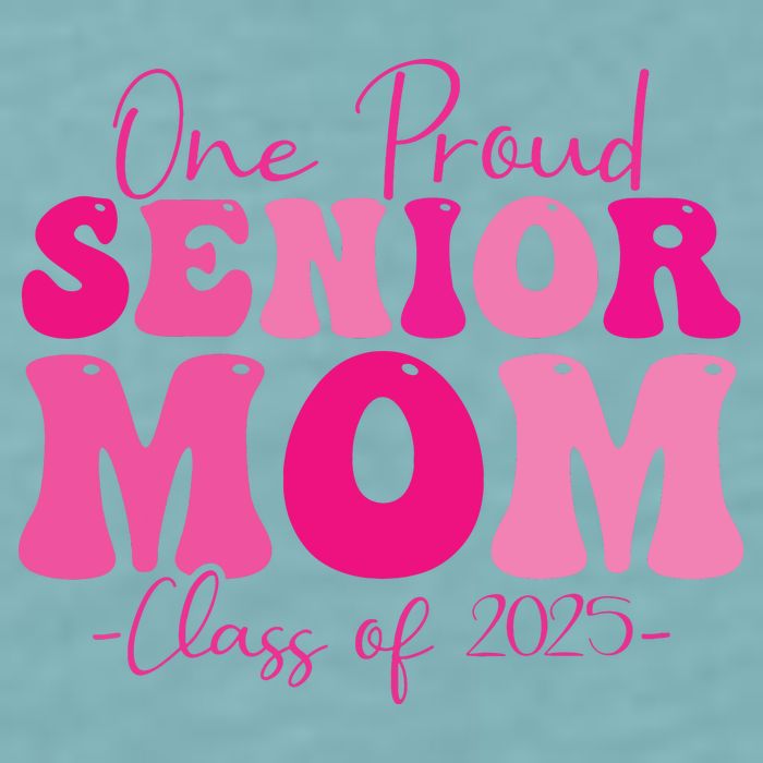 One Proud Senior Mom Class Of 2025 Graduation Groovy Print Sueded Cloud Jersey T-Shirt