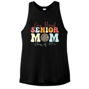 One Proud Senior Mom Class Of 2025 Graduation Groovy Print Ladies PosiCharge Tri-Blend Wicking Tank