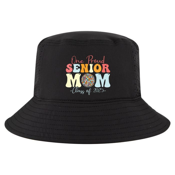 One Proud Senior Mom Class Of 2025 Graduation Groovy Print Cool Comfort Performance Bucket Hat