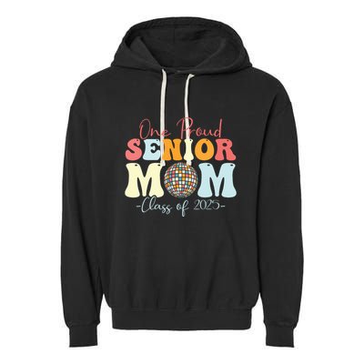 One Proud Senior Mom Class Of 2025 Graduation Groovy Print Garment-Dyed Fleece Hoodie