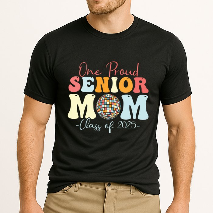 One Proud Senior Mom Class Of 2025 Graduation Groovy Print Performance Shirt