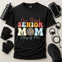 One Proud Senior Mom Class Of 2025 Graduation Groovy Print Performance Shirt