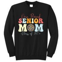 One Proud Senior Mom Class Of 2025 Graduation Groovy Print Sweatshirt