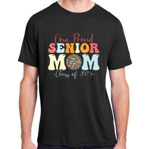 One Proud Senior Mom Class Of 2025 Graduation Groovy Print Adult ChromaSoft Performance T-Shirt