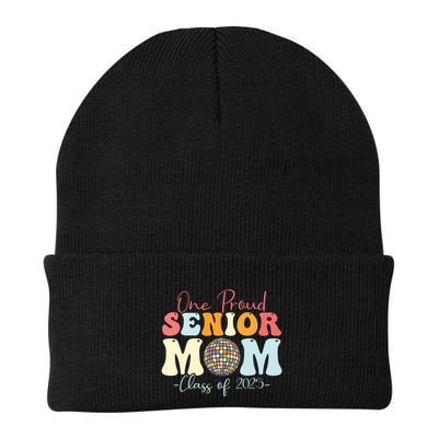 One Proud Senior Mom Class Of 2025 Graduation Groovy Print Beanie