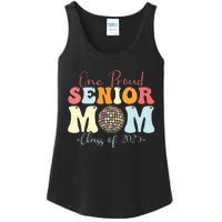 One Proud Senior Mom Class Of 2025 Graduation Groovy Print Ladies Essential Tank