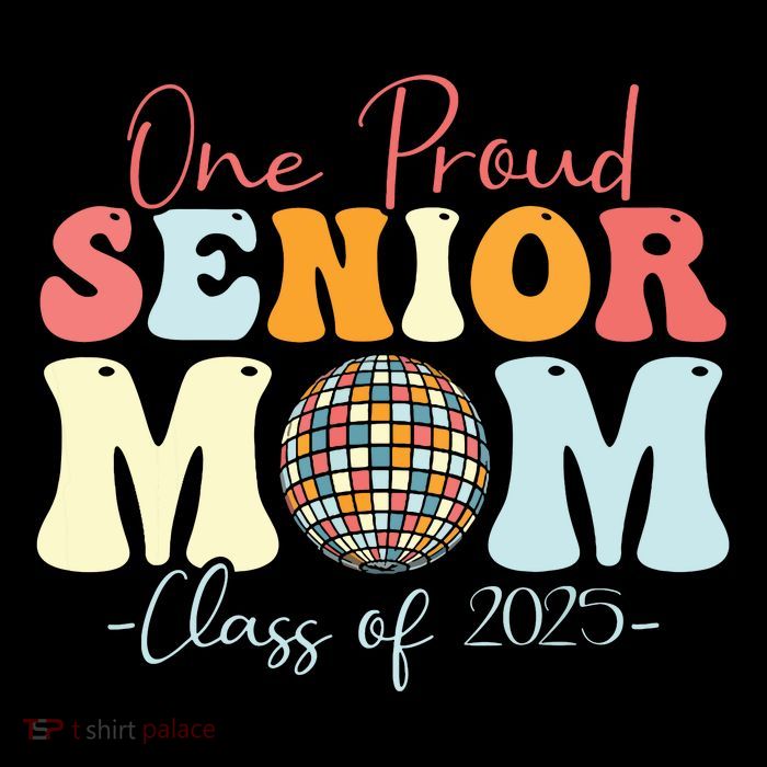 One Proud Senior Mom Class Of 2025 Graduation Groovy Print Magnet